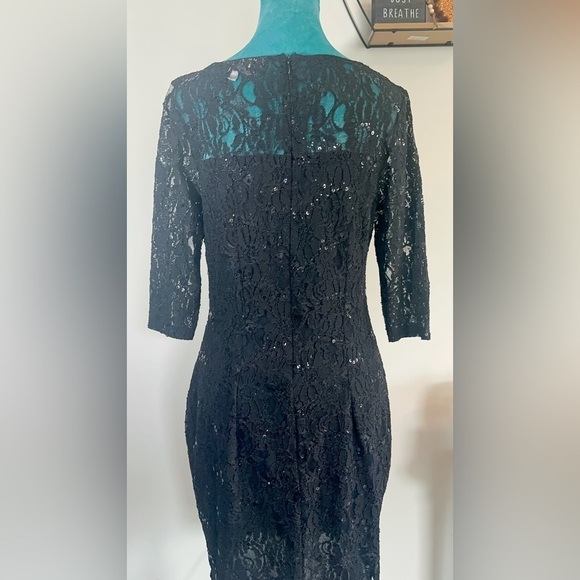 Jennifer Lopez Glamorous Blk Lace & Sequin Dress with Dazzling Details - Size M - Picture 9 of 16